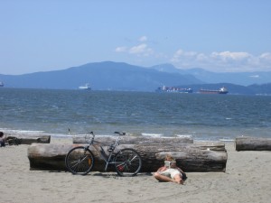 Beach reading in Vancouver