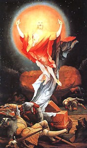 The Resurrection, from the Isenheim Altarpiece by Matthias Grunewald (1506-1515). Source: http://upload.wikimedia.org/wikipedia/commons/b/b8/GrunewaldR.jpg