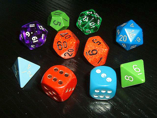 Assortment of dice of various numbers of sides