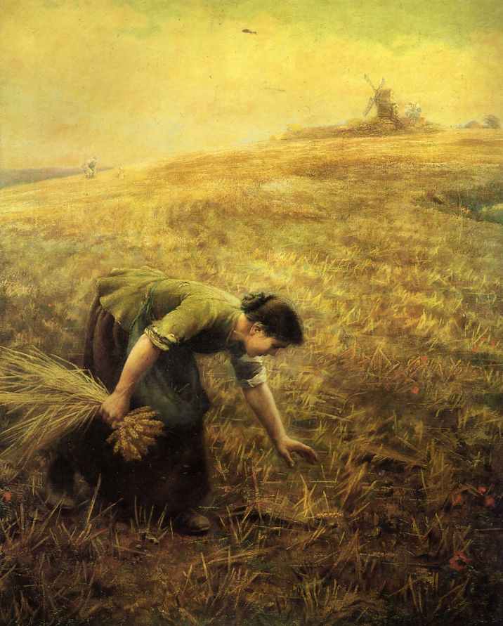Painting of woman gleaning in a field