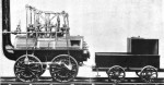 Photo of early steam locomotive