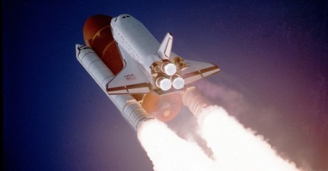 Photo of space shuttle in flight