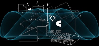 Collage of math notation, geometric figures and function plots