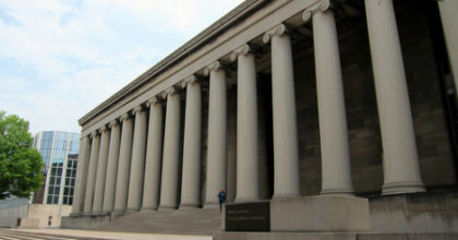 Photo of the classical columns of the Mellon Institute