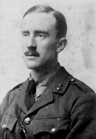 B & W Photo of J. R. R. Tolkien in his army uniform
