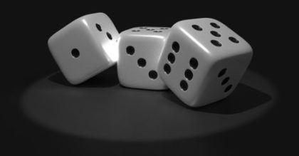 3D render of 3 dice