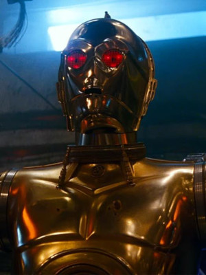 C-3PO with ominous red eyes
