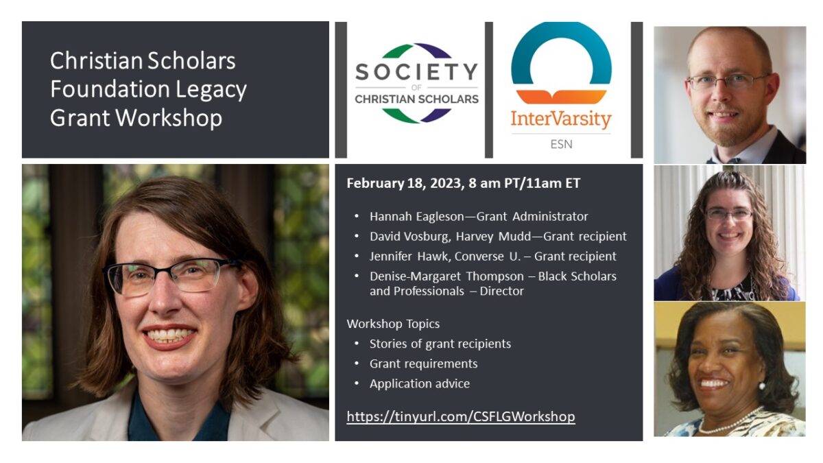 Sign Up: Feb 18 Christian Scholars Foundation Legacy Grant Workshop ...